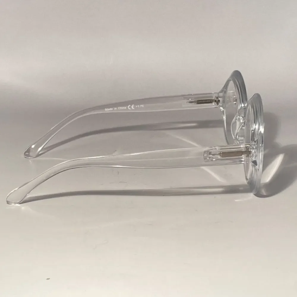 1056 Fern Oversized 1.75 Reading Glasses Readers Round Clear Frames NWT